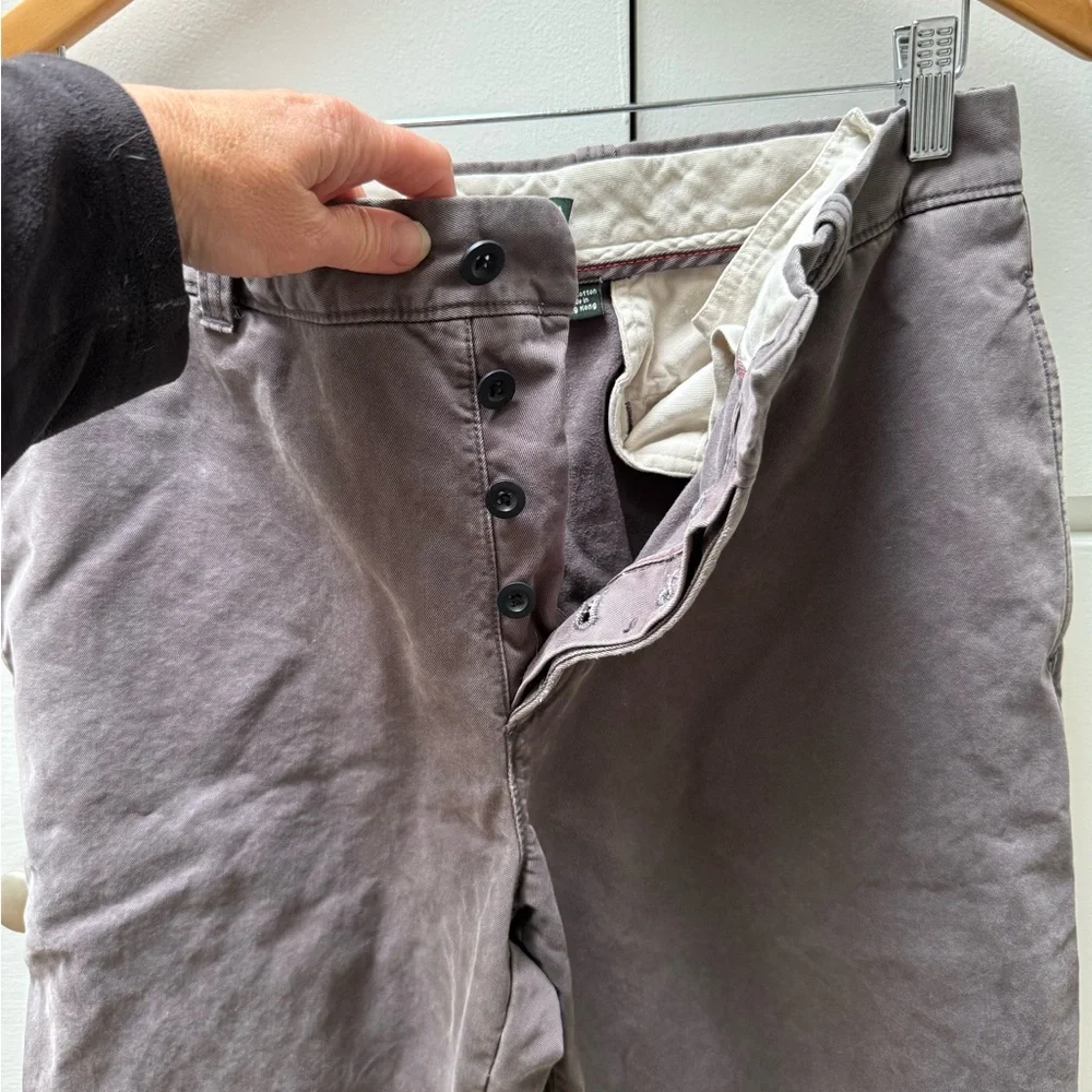 J. Crew Gray Button Fly 100% Cotton Chinos in Size 33x32